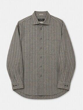 Salvatore Ferragamo Plaid Cotton Button Up Shirt Made in Italy